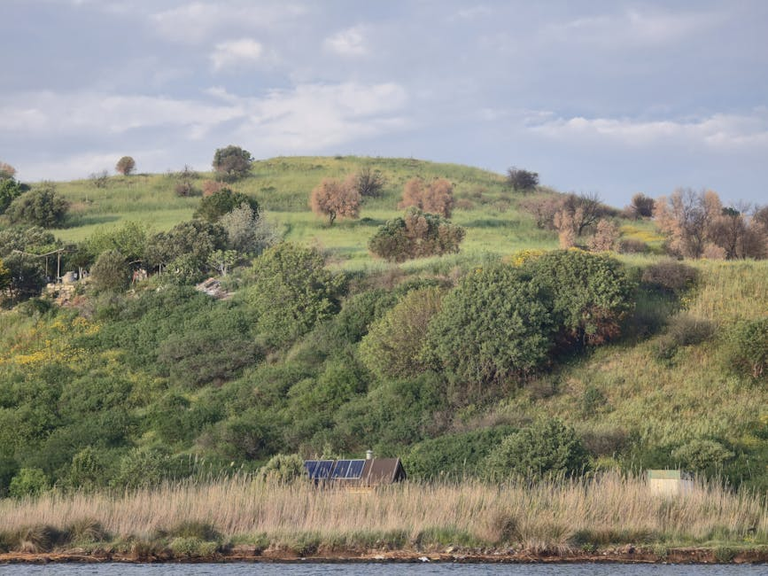 Solar-powered cabin on a hillside — properly sizing an off-grid solar system is the most critical design decision